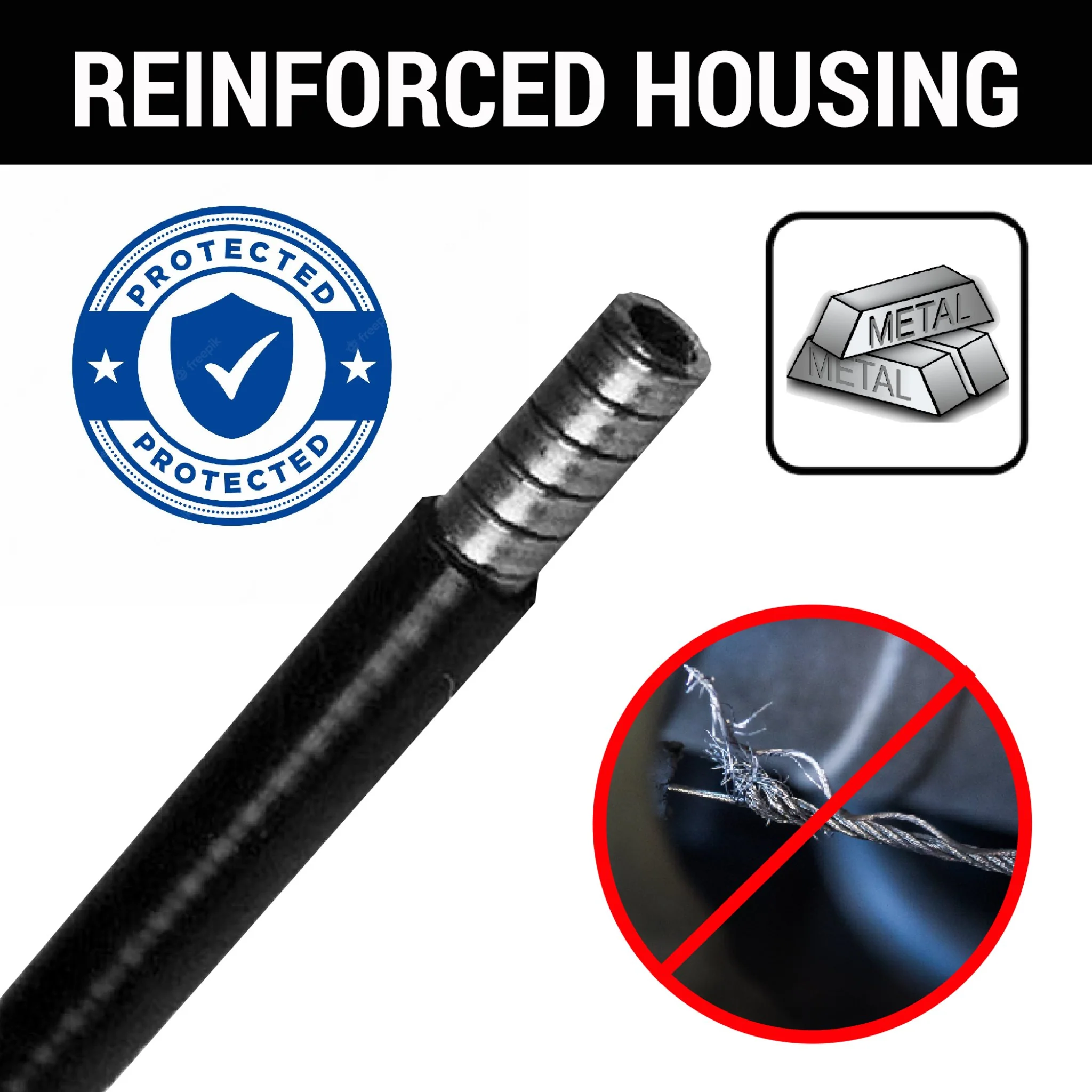 1982-1996 Chevrolet Monza 10' Shaved Door Latch Cable Extension Kit w/ Housing for Trunk Hood Solenoid - Image 4