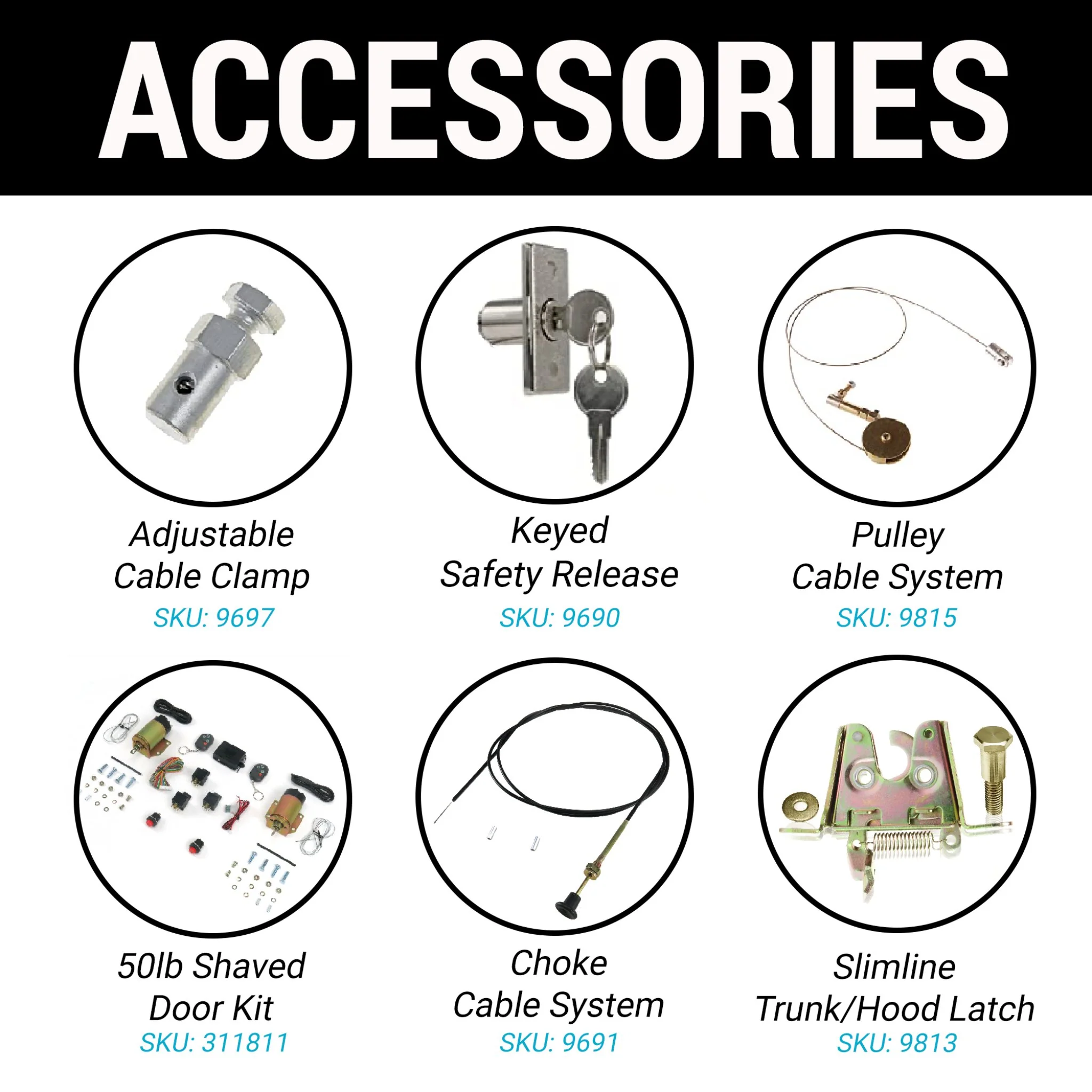 1982-1996 Chevrolet Monza 10' Shaved Door Latch Cable Extension Kit w/ Housing for Trunk Hood Solenoid - Image 6