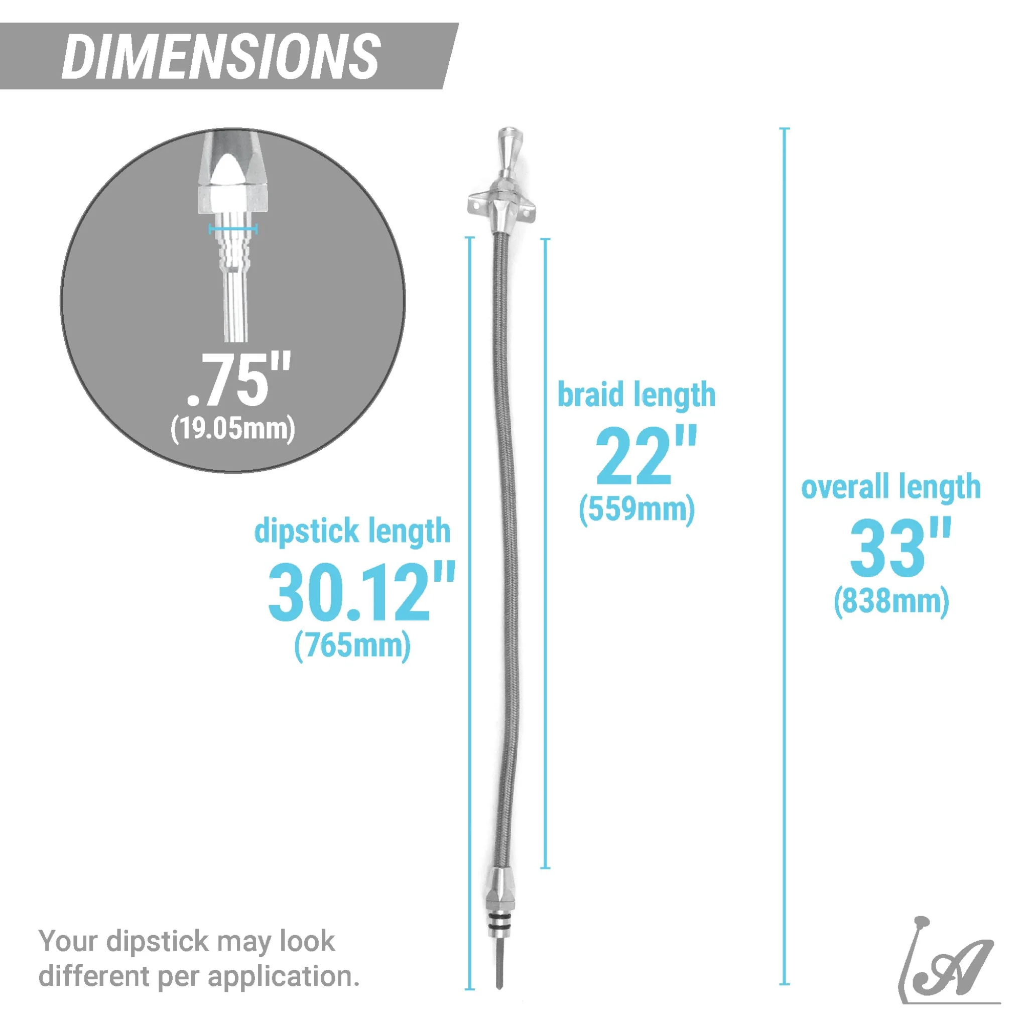 Billet Transmission Dipstick Dual Mount fits C6 700-R4 GM350/400 4L60E AOD 904 - Image 4