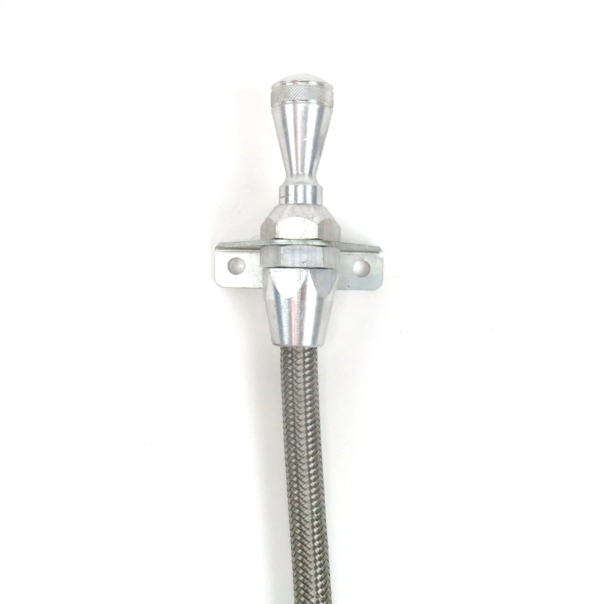 Billet Transmission Dipstick Dual Mount fits Ford C4 Pan Mount Stainless Braided - Image 6