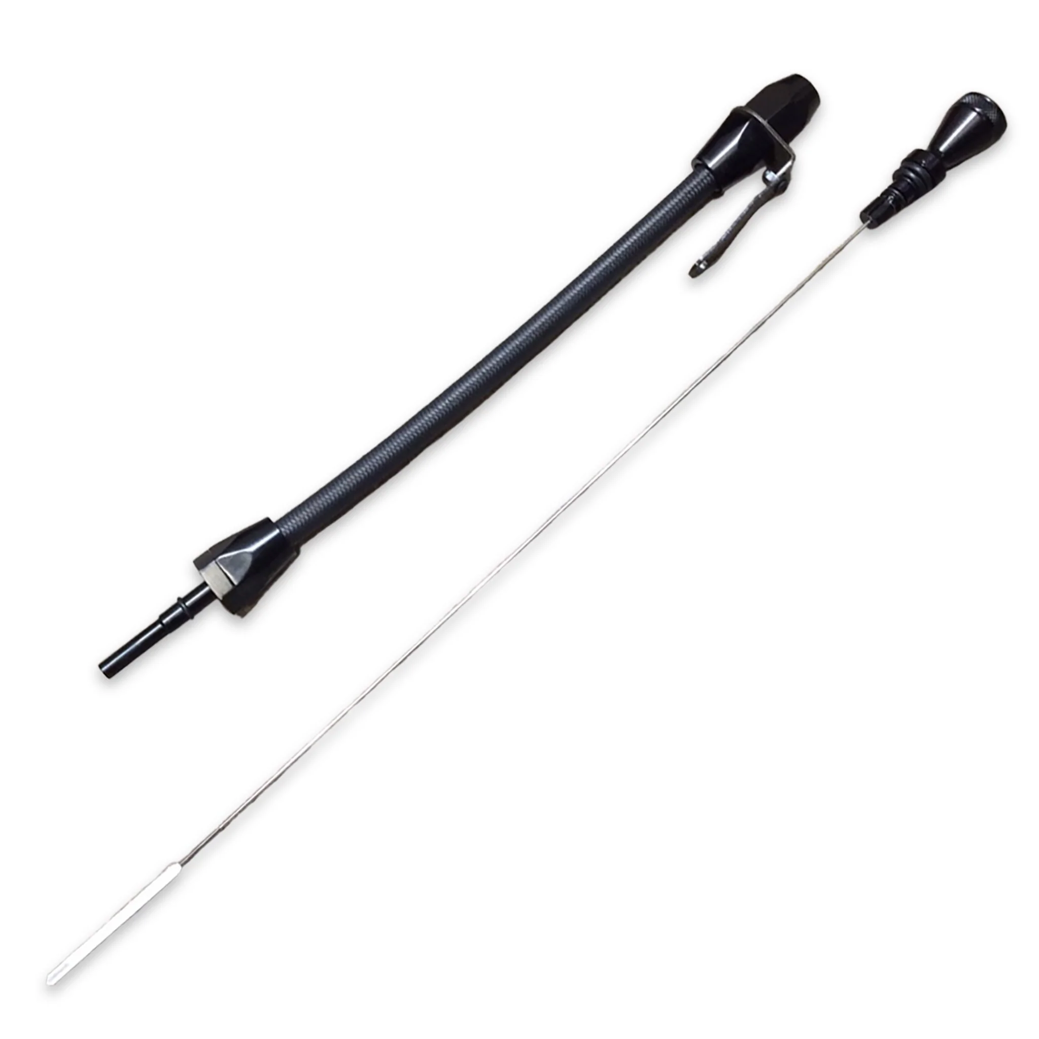 Black Engine Oil Dipstick Chevy SBC 1980 and Later Stainless Steel - Twist Lock - Image 6